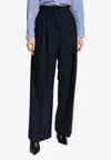 Victoria Beckham Wide Leg Trouser In Navy