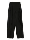 Victoria Beckham Wool Blend Trousers In Black
