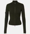 Victoria Beckham Wool-blend Zip-up Sweater In Green