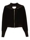 Victoria Beckham Zippered Wool Jacket In Brown