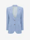Victoria Beckham Wool Patch Pocket Jacket In Blue