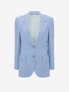 Victoria Beckham Wool Patch Pocket Jacket In Notch Lapel Collar