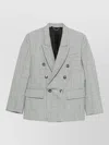 Victoria Beckham Check Wool Double-breasted Tailored Jacket Clothing In Gray