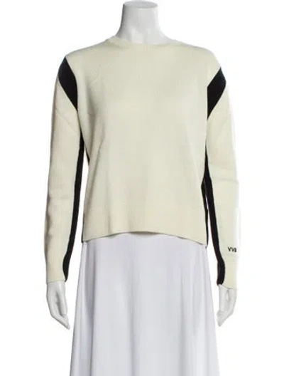 Pre-owned Victoria Beckham Wool Colorblock Pattern Sweater In Yellow