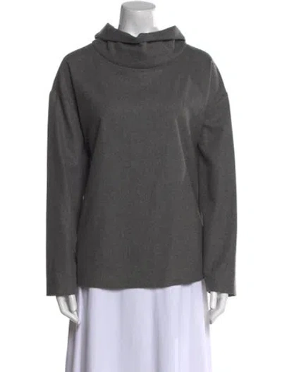 Pre-owned Victoria Beckham Wool Cowl Neck Sweatshirt In Gray