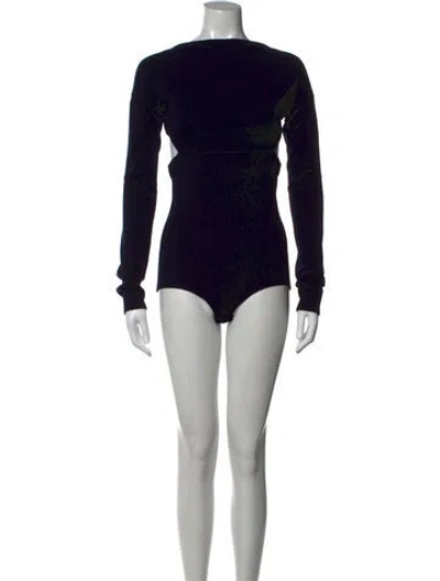 Pre-owned Victoria Beckham Wool Crew Neck Bodysuit W/ Tags In Black