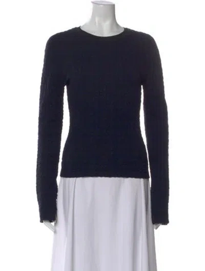 Pre-owned Victoria Beckham Wool Crew Neck Sweater In Blue