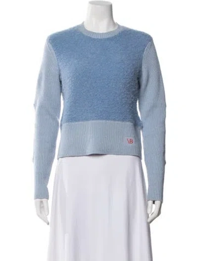 Pre-owned Victoria Beckham Wool Crew Neck Sweater In Blue