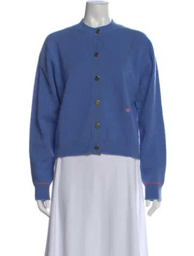 Pre-owned Victoria Beckham Wool Crew Neck Sweater In Blue