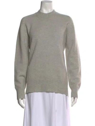 Pre-owned Victoria Beckham Wool Crew Neck Sweater In Gray