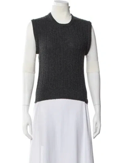 Pre-owned Victoria Beckham Wool Crew Neck Sweater In Gray