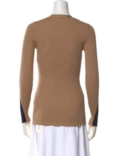 Pre-owned Victoria Beckham Wool Crew Neck Sweater In Neutral