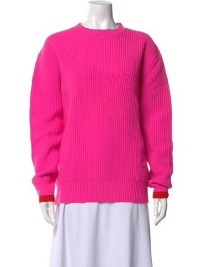 Pre-owned Victoria Beckham Wool Crew Neck Sweater In Pink