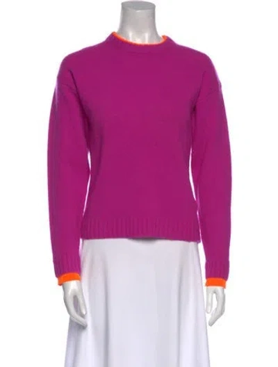 Pre-owned Victoria Beckham Wool Crew Neck Sweater In Purple