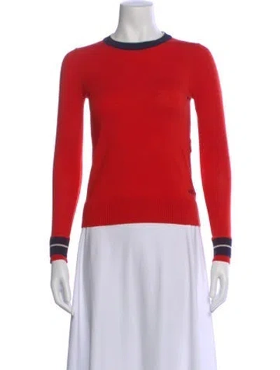 Pre-owned Victoria Beckham Wool Crew Neck Sweater In Red
