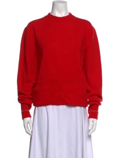 Pre-owned Victoria Beckham Wool Crew Neck Sweater In Red