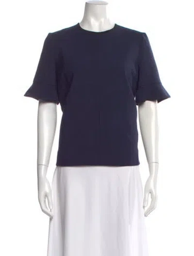Pre-owned Victoria Beckham Wool Crew Neck Top In Blue