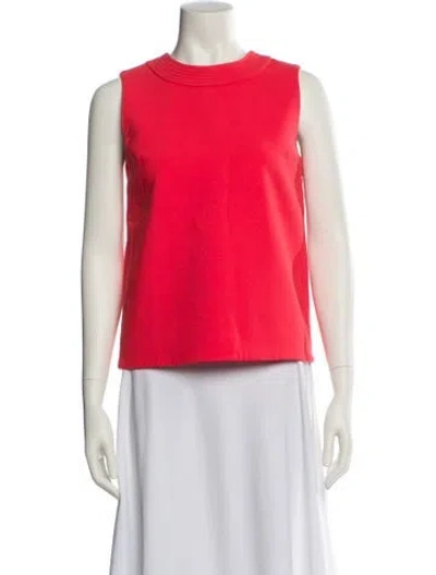 Pre-owned Victoria Beckham Wool Crew Neck Top In Red