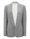 Victoria Beckham Sculptural Sleeve Jacket In Gray