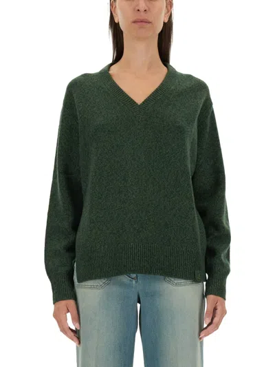 Victoria Beckham Wool Jersey. In Green