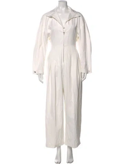 Pre-owned Victoria Beckham Wool Jumpsuit In Neutral