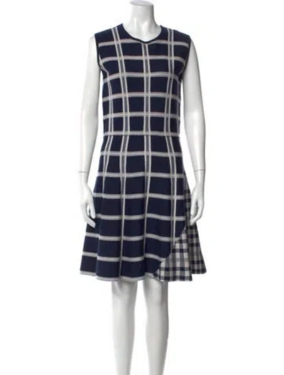 Pre-owned Victoria Beckham Wool Knee-length Dress In Blue
