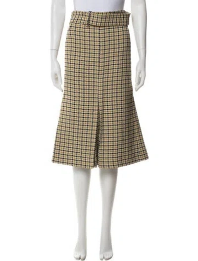 Pre-owned Victoria Beckham Wool Knee-length Skirt In Yellow