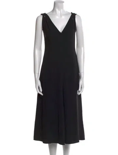 Pre-owned Victoria Beckham Wool Long Dress In Black