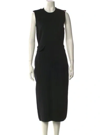 Pre-owned Victoria Beckham Wool Long Dress In Black