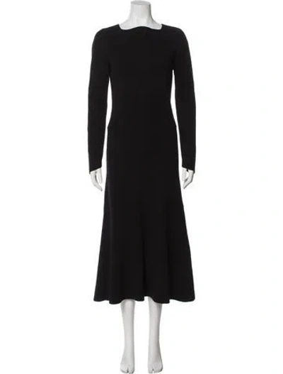 Pre-owned Victoria Beckham Wool Long Dress In Black