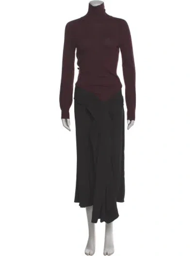 Pre-owned Victoria Beckham Wool Long Dress In Burgundy
