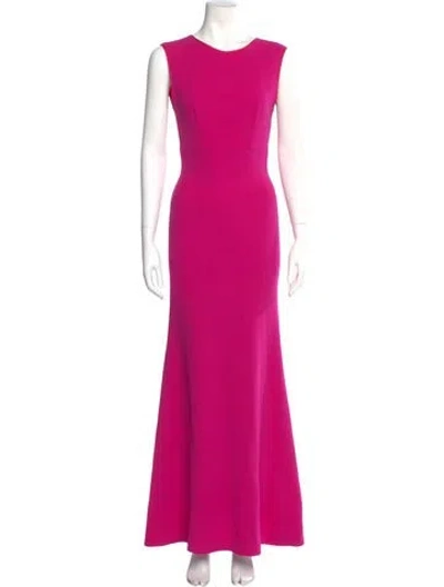 Pre-owned Victoria Beckham Wool Long Dress In Pink