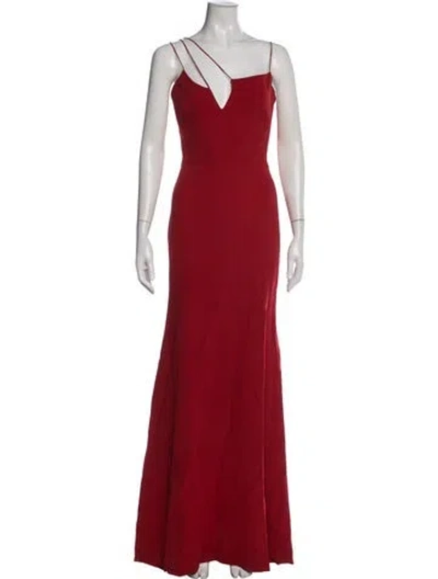 Pre-owned Victoria Beckham Wool Long Dress In Red