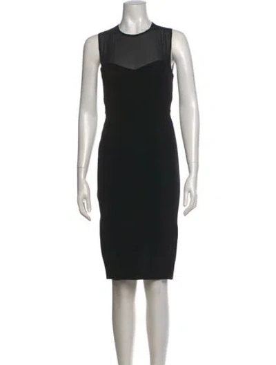Pre-owned Victoria Beckham Wool Midi Length Dress In Black