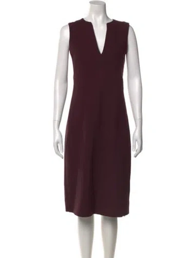 Pre-owned Victoria Beckham Wool Midi Length Dress In Purple