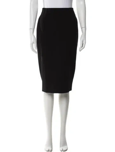 Pre-owned Victoria Beckham Wool Midi Length Skirt In Black