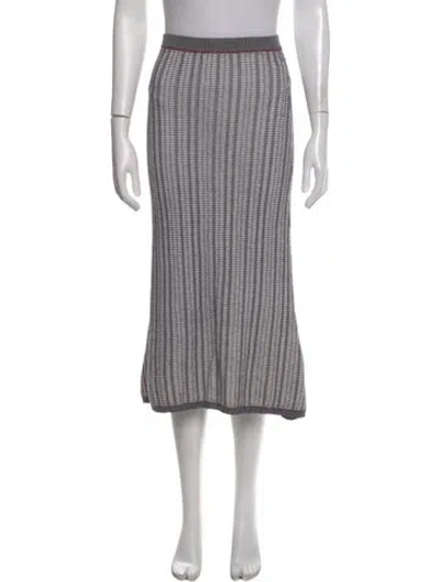Pre-owned Victoria Beckham Wool Midi Length Skirt In Blue