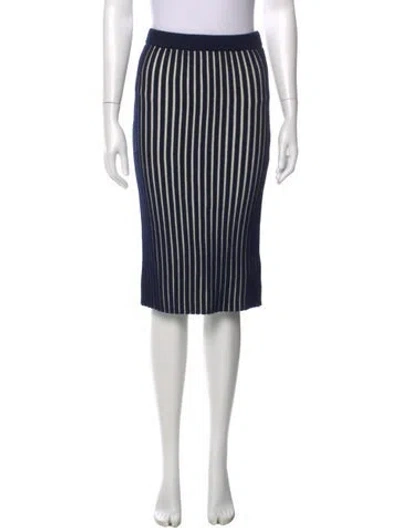 Pre-owned Victoria Beckham Wool Midi Length Skirt In Blue