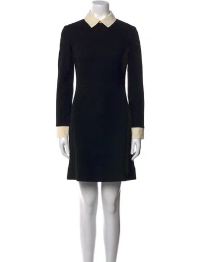Pre-owned Victoria Beckham Wool Mini Dress In Black
