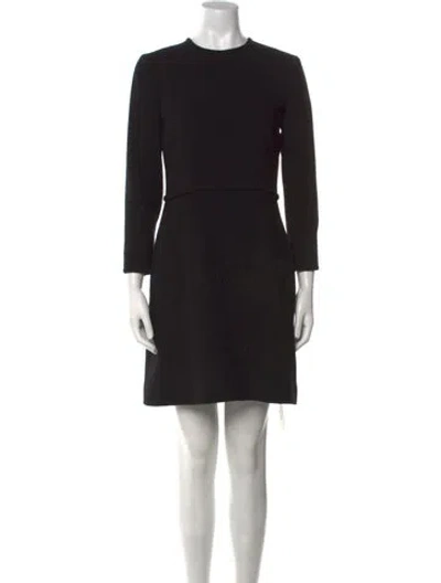 Pre-owned Victoria Beckham Wool Mini Dress In Black