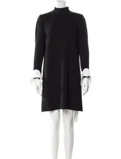 Pre-owned Victoria Beckham Wool Mini Dress In Black