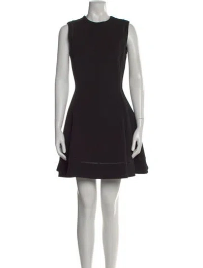 Pre-owned Victoria Beckham Wool Mini Dress In Black
