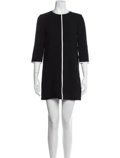 Pre-owned Victoria Beckham Wool Mini Dress In Black