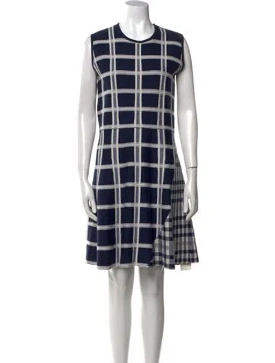 Pre-owned Victoria Beckham Wool Mini Dress In Blue