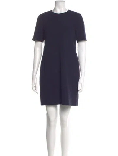 Pre-owned Victoria Beckham Wool Mini Dress In Blue