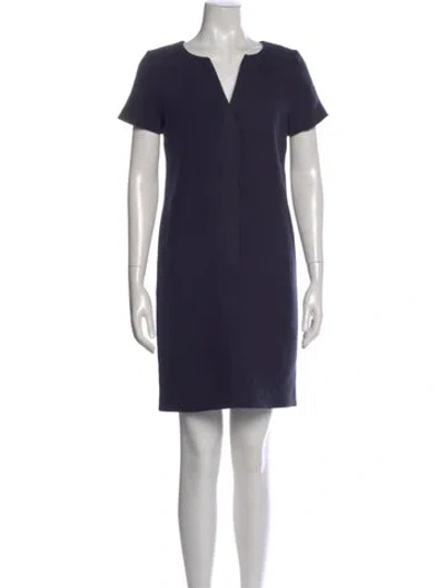 Pre-owned Victoria Beckham Wool Mini Dress In Blue