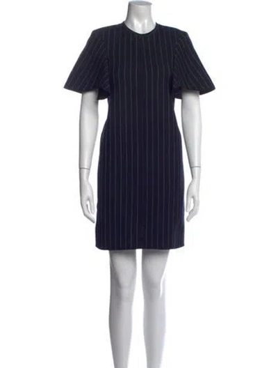 Pre-owned Victoria Beckham Wool Mini Dress In Blue