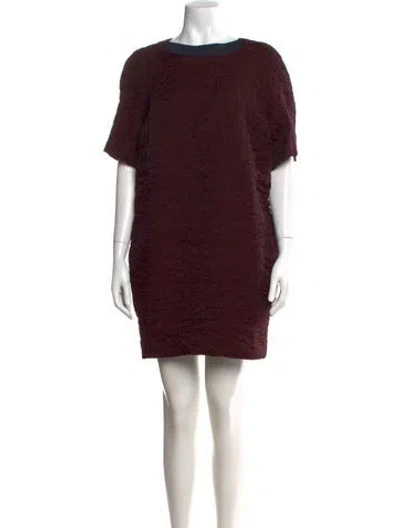 Pre-owned Victoria Beckham Wool Mini Dress In Burgundy