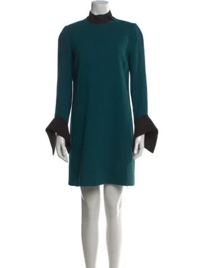 Pre-owned Victoria Beckham Wool Mini Dress In Green