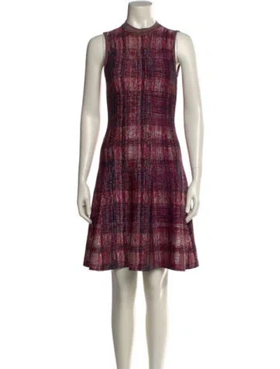 Pre-owned Victoria Beckham Wool Mini Dress In Multi
